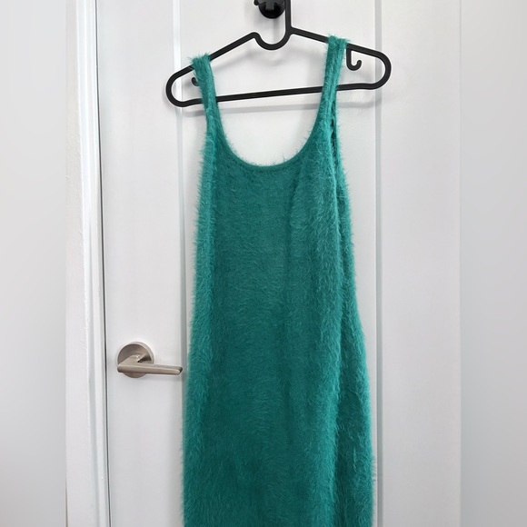 aerie Teal Fuzzy Tank Mini Dress - Picture 3 of 4